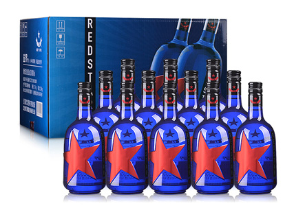 43度红星蓝界酒(12瓶)500ml图片