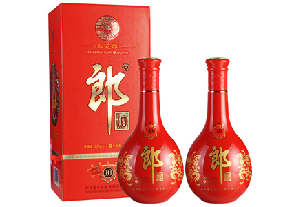 53度十年红花郎酒(2瓶)500ml图片