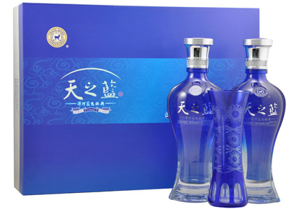46度洋河蓝色经典天之蓝礼盒装酒960ml图片
