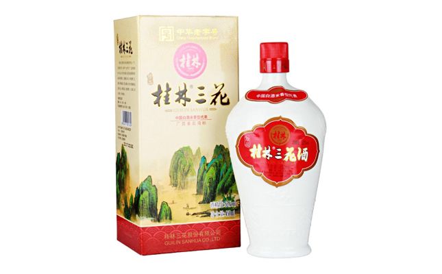 52度桂林三花酒珍品瓷瓶装米香型白酒450ml图片