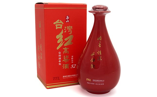 52度红瓷瓶台湾玉山红高粱酒500ml图片